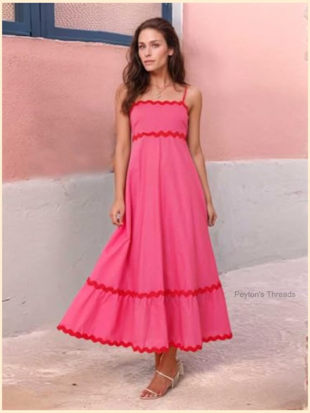Sleeveless Spaghetti Strap Flowy Maxi Dress with Adjustable Straps - Picture 4 of 5
